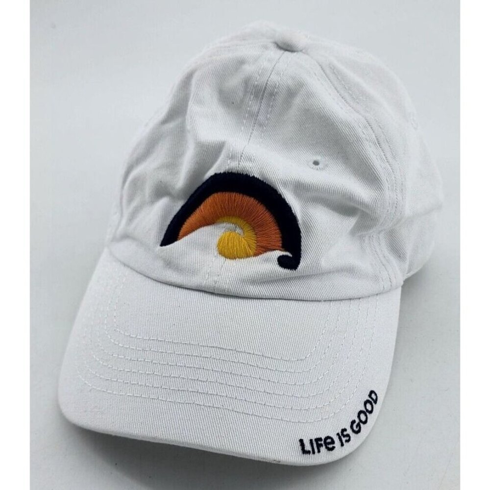 Life is Good White Sunset Waves Ocean‎ Hat Baseball Cap Strapback Youth Small